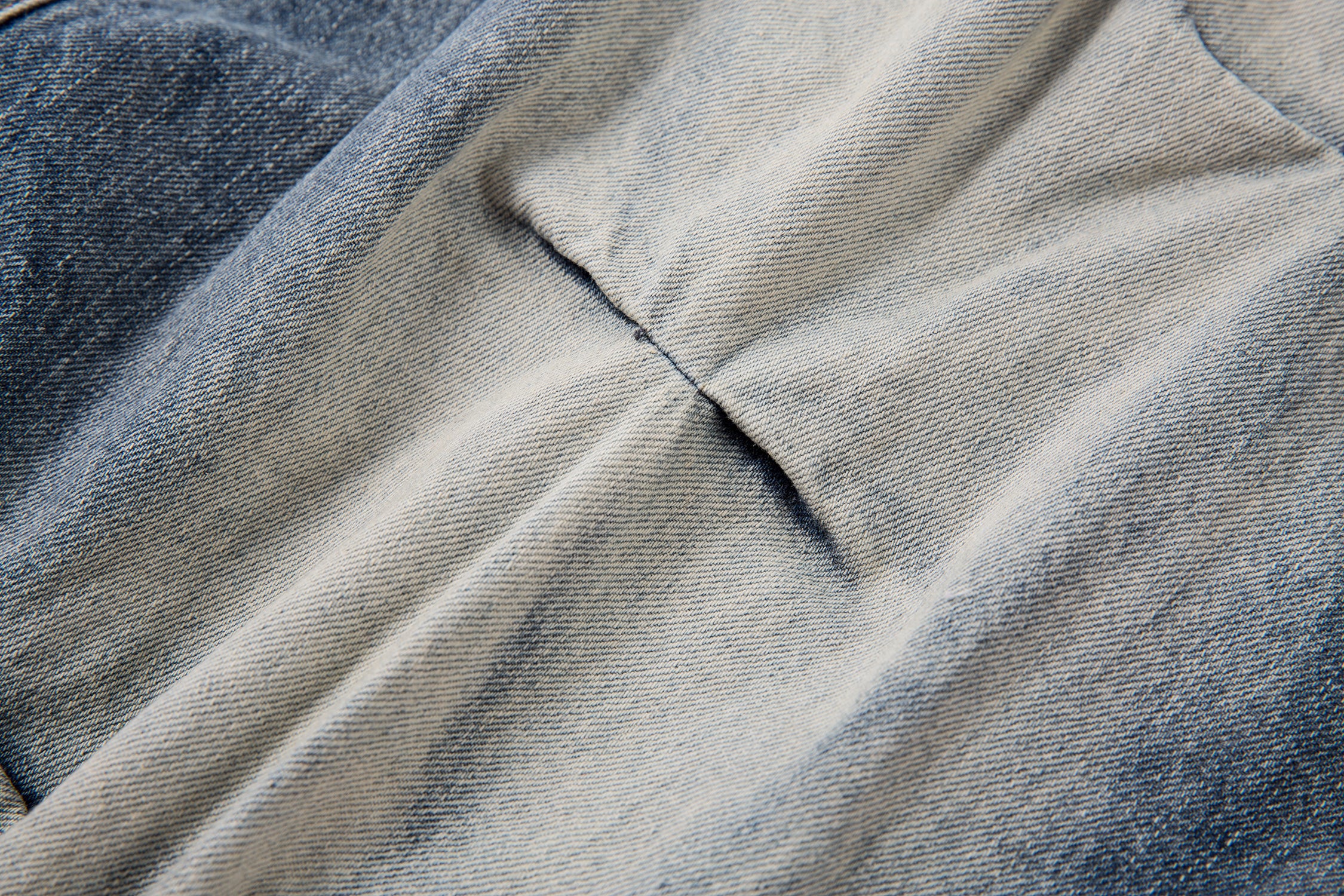Washed Grid Pleat | Denim Jeans