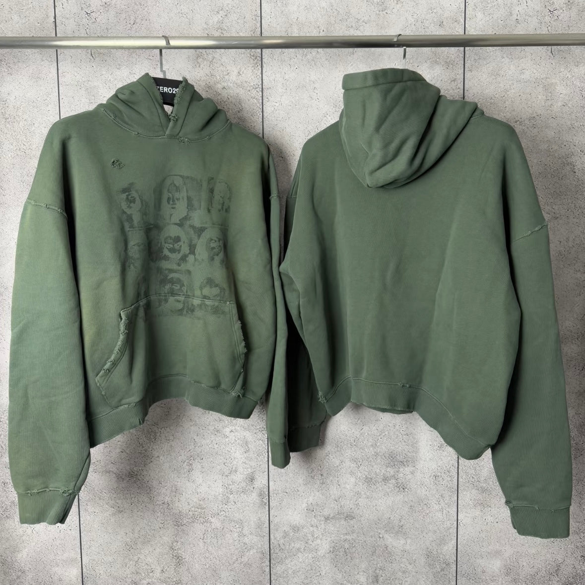 Vintage Distressed | Green Hoodie