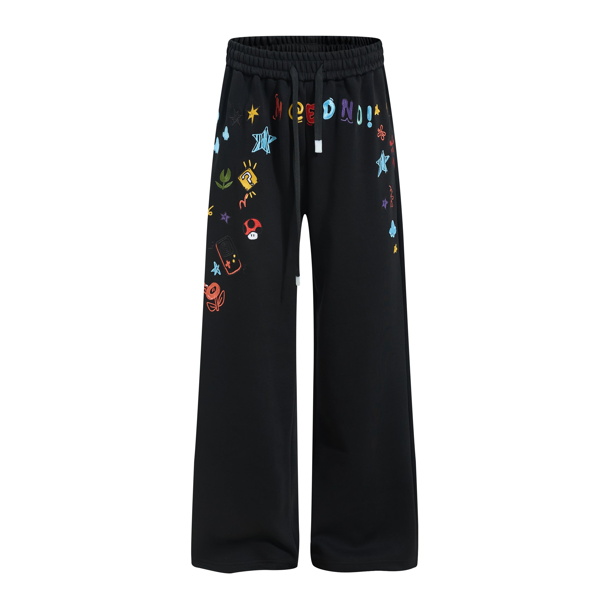 Cartoon Patch Decor | Loose Sweatpants - Santo