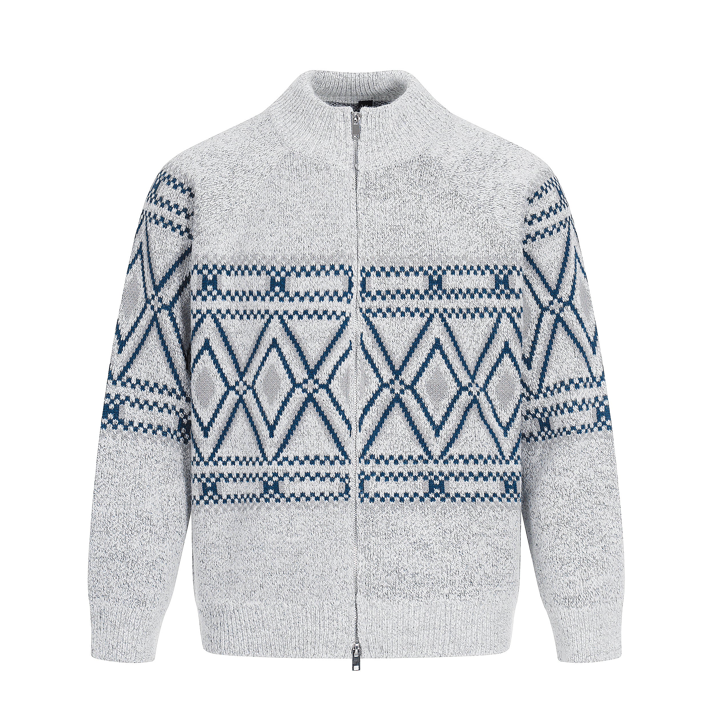 Maglione patchwork con nappe e texture