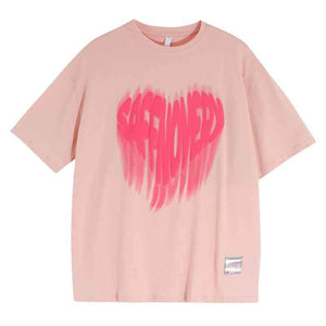 Pink Heart | Y2K Graphic Print T Shirt - Santo