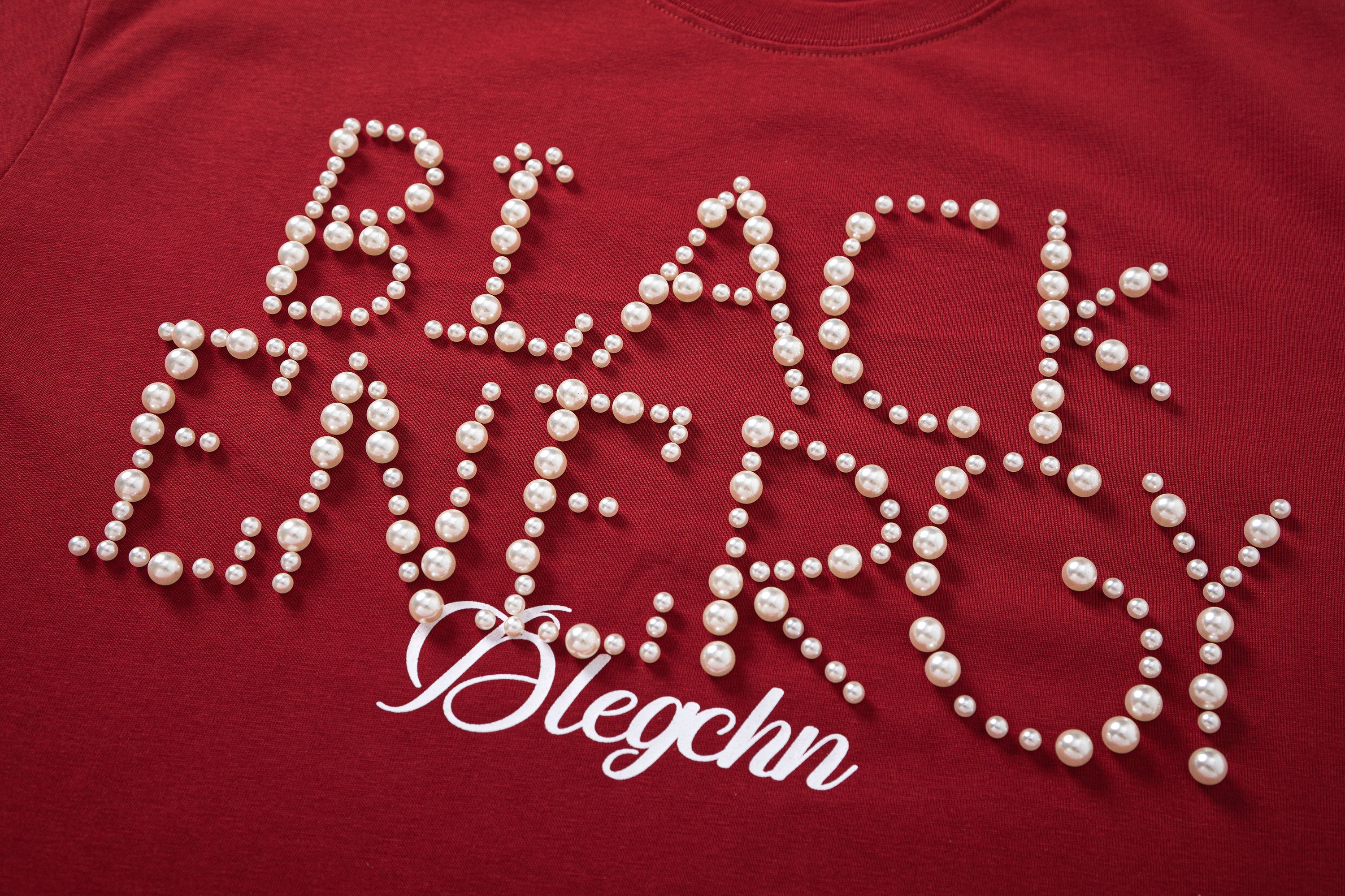 Men's Pearl Studded Cotton T-Shirt
