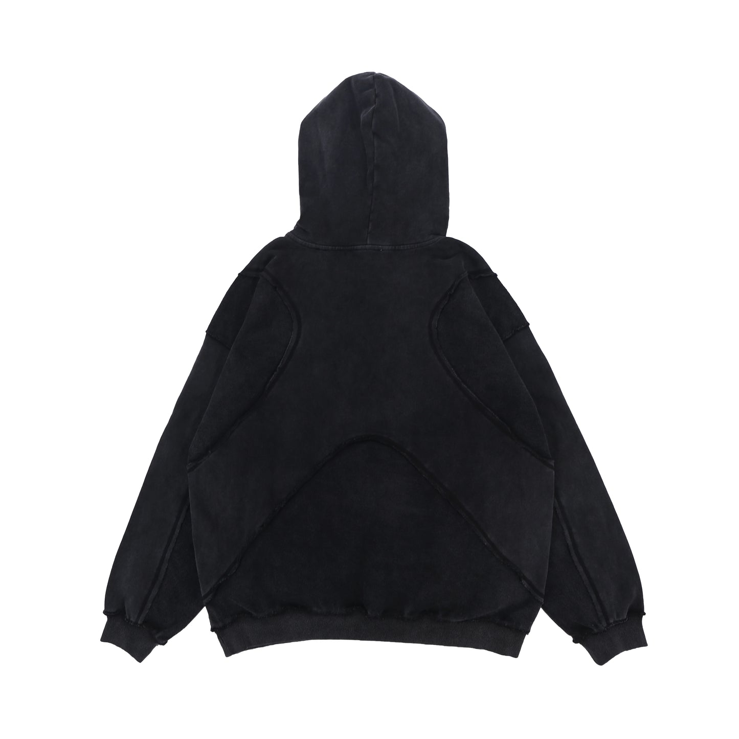 Washed Hoodie | Panelled Streetwear Pullover - Santo