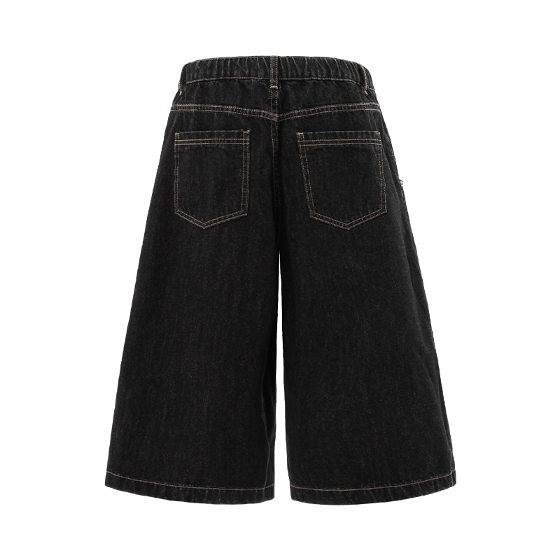 Denim Shorts | Bandana Detail Wide-Leg Style