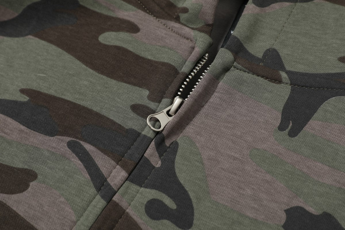 Rhinestone Camo | Zip-Up Hoodie - Santo