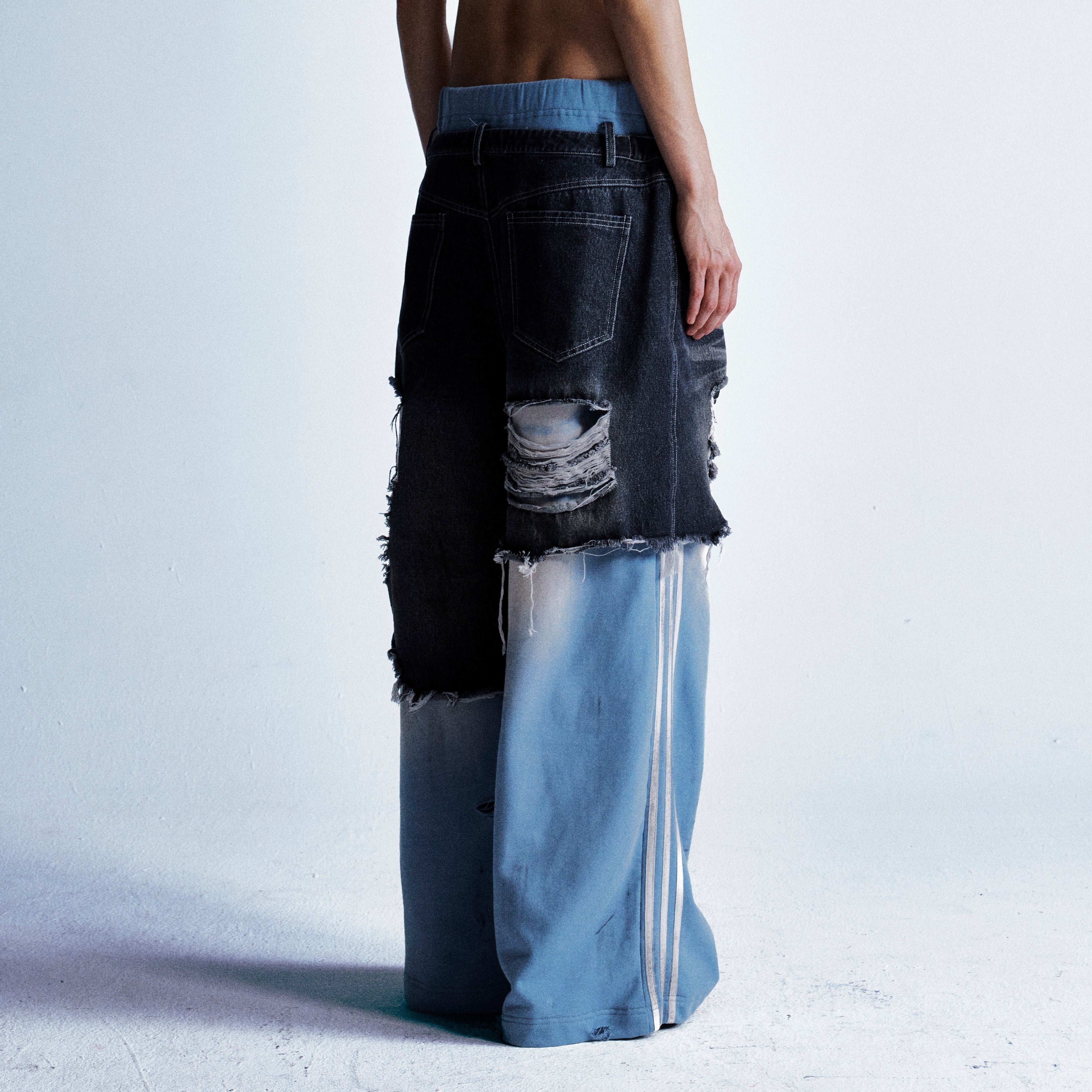 Deconstructed Distressed | Striped Jeans - Santo