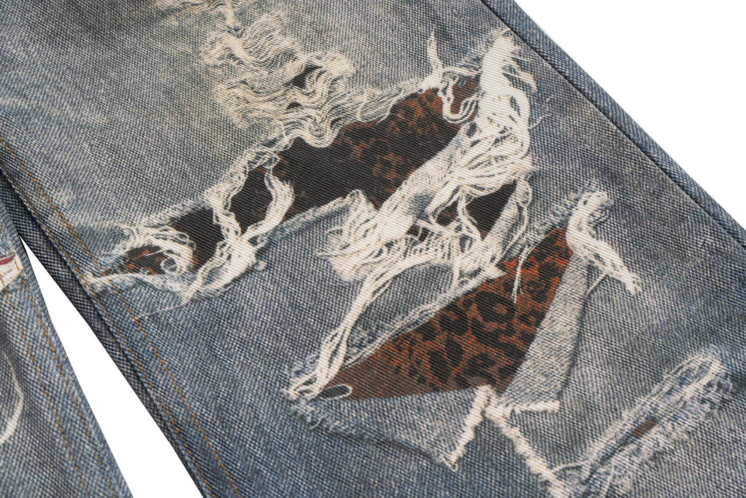 Snake Patch Destroyed | Distressed Jeans - Santo