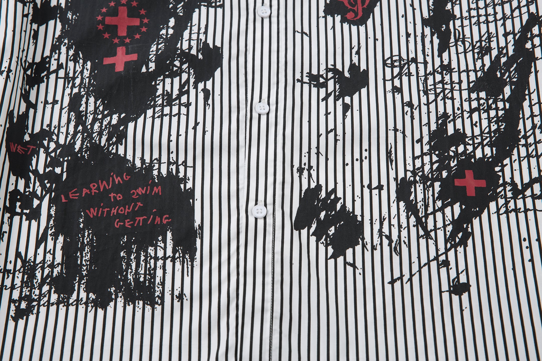 Graffiti Print Layered | Striped Sweatshirt - Santo