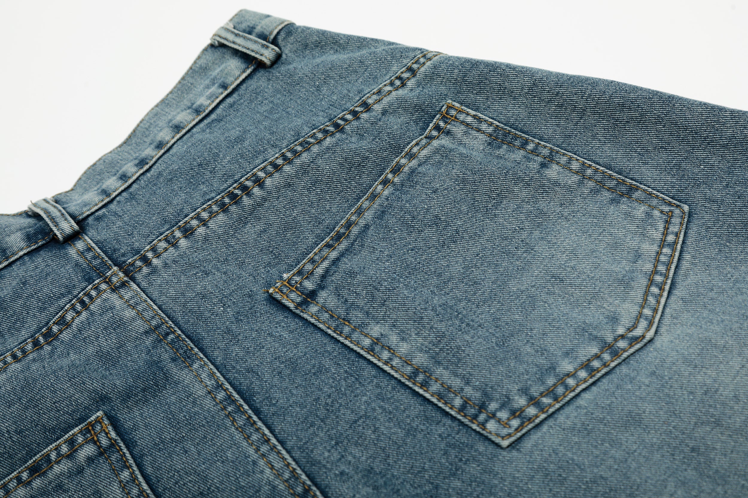 Vintage Stripe | Washed Denim Shorts
