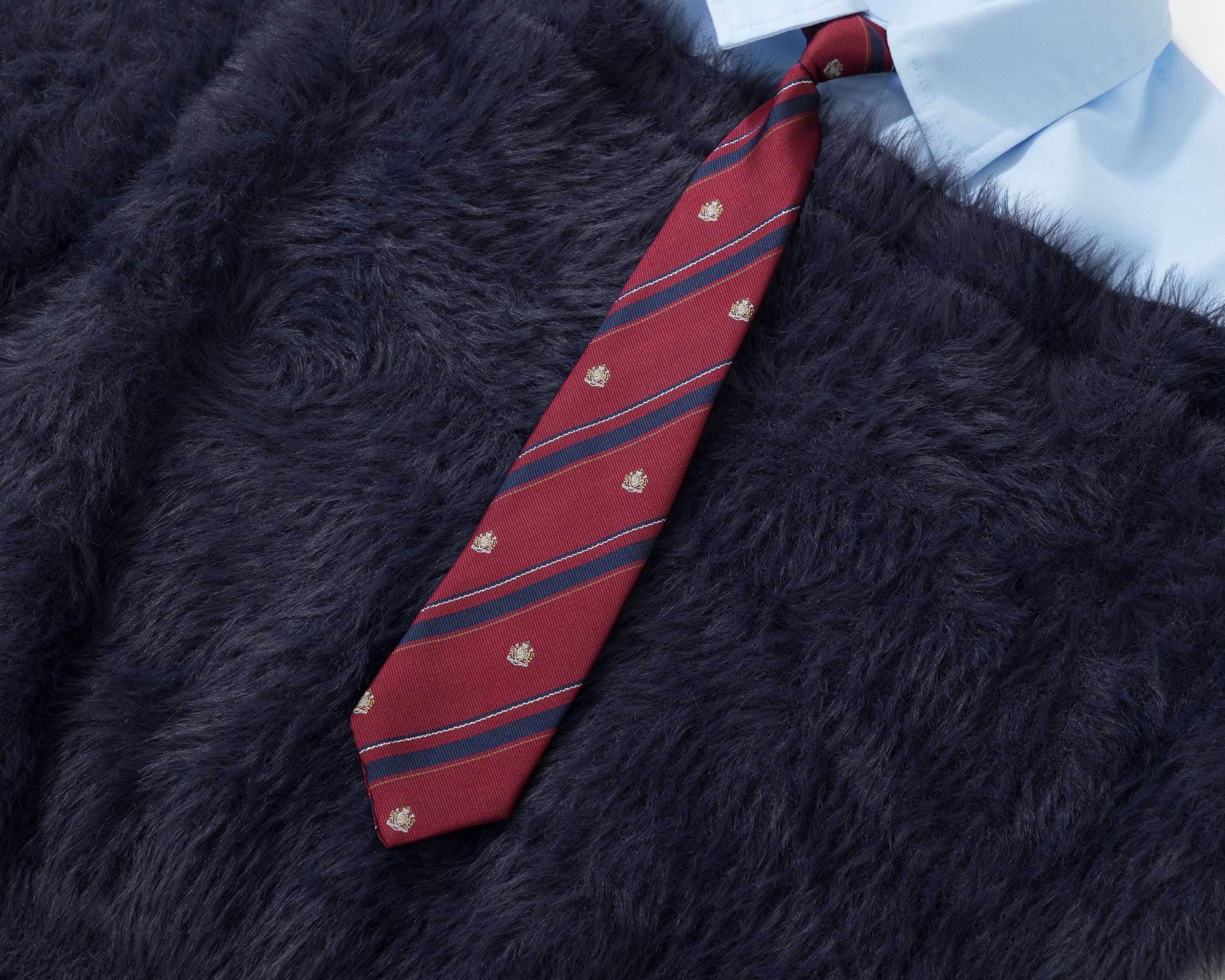 Preppy Fuzz | Mock-Layered Tie Collar Sweater