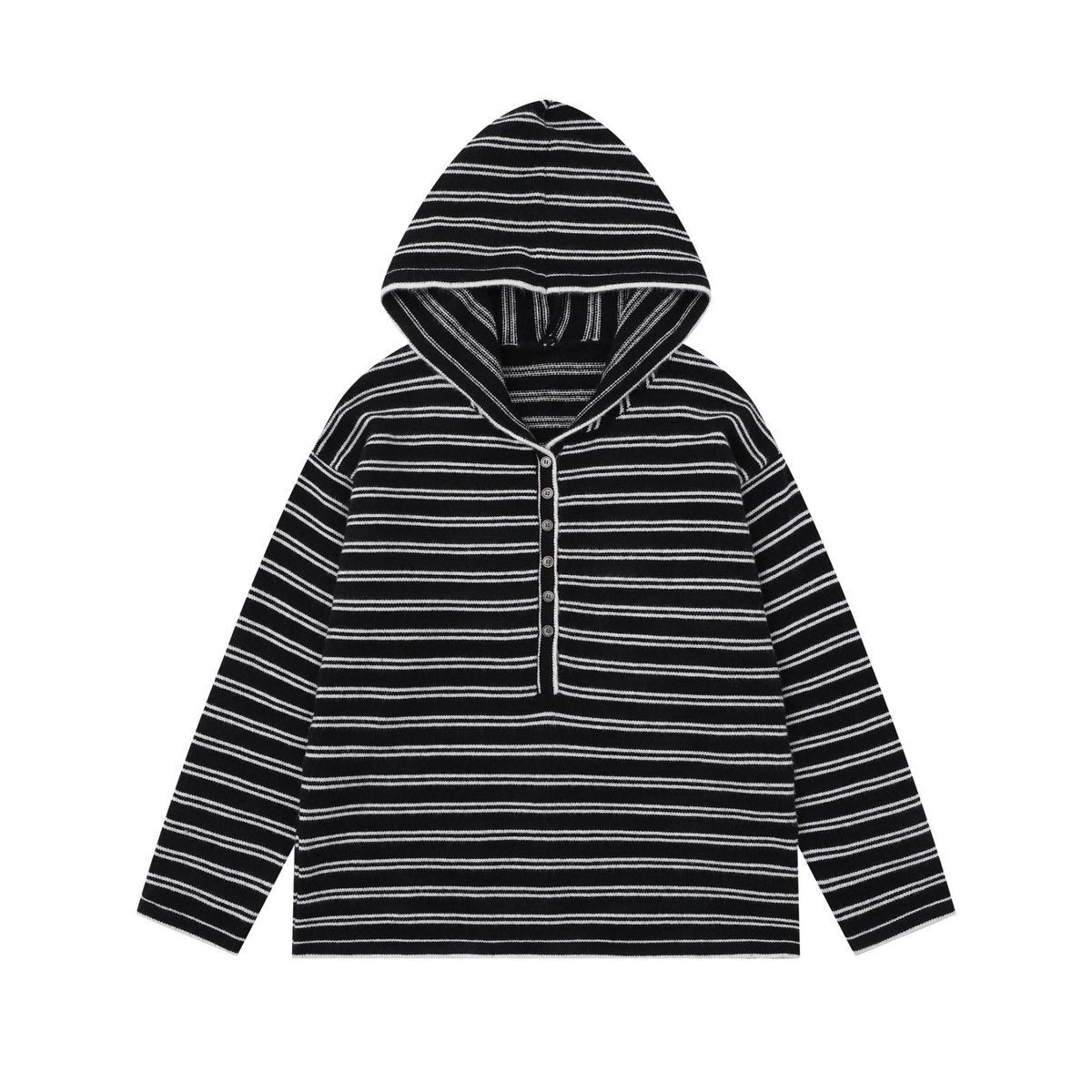 COASTLINE | Striped Buttoned Hood Pullover