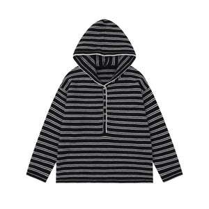COASTLINE | Striped Buttoned Hood Pullover