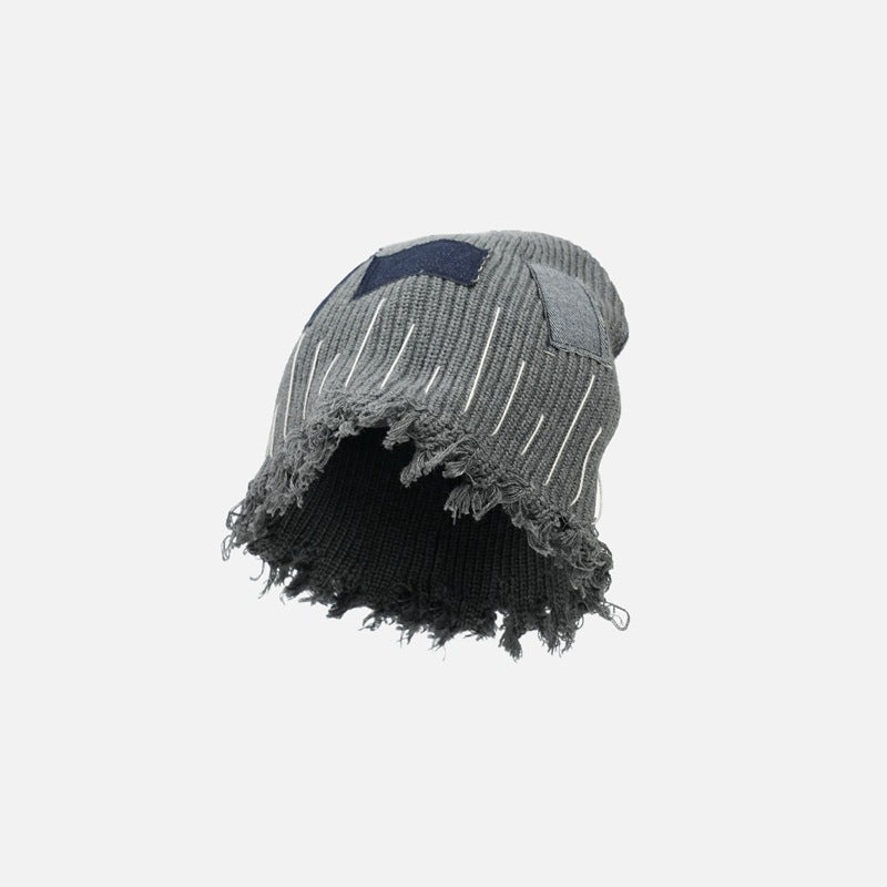 Distressed Denim | Patchwork Beanie