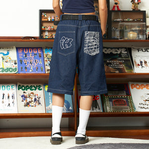 West Coast Graffiti Shorts | Chicano Hip-Hop Denim - Santo