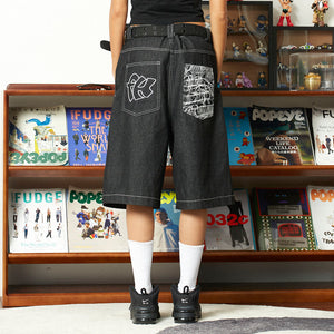 West Coast Graffiti Shorts | Chicano Hip-Hop Denim - Santo