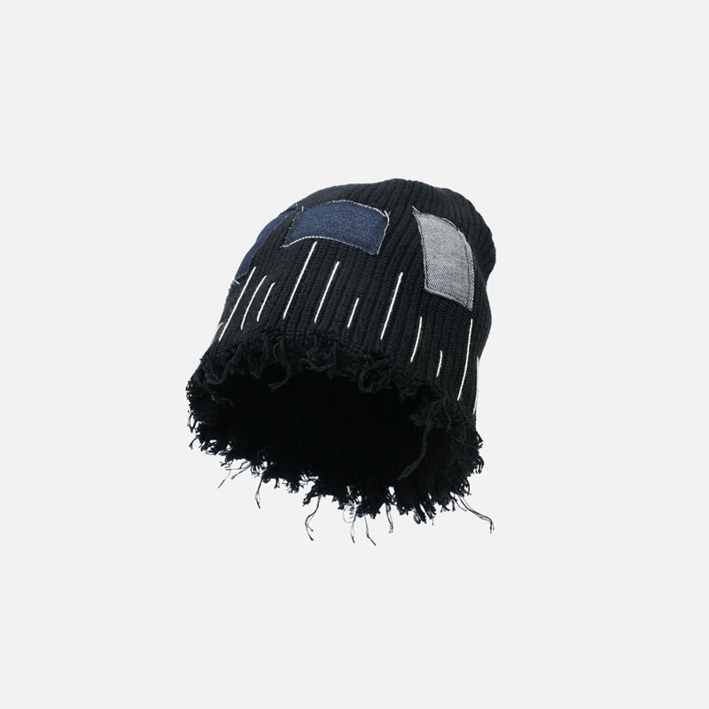 Distressed Denim | Patchwork Beanie