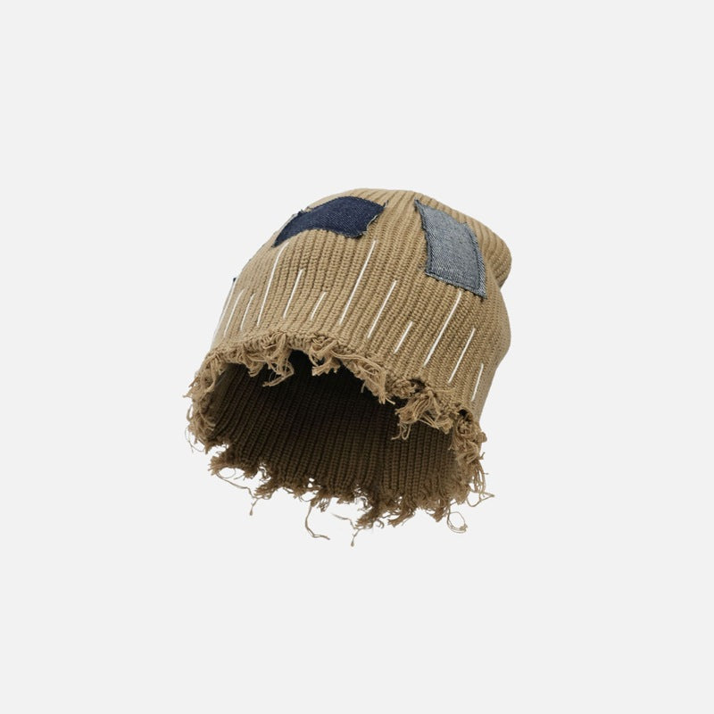 Distressed Denim | Patchwork Beanie