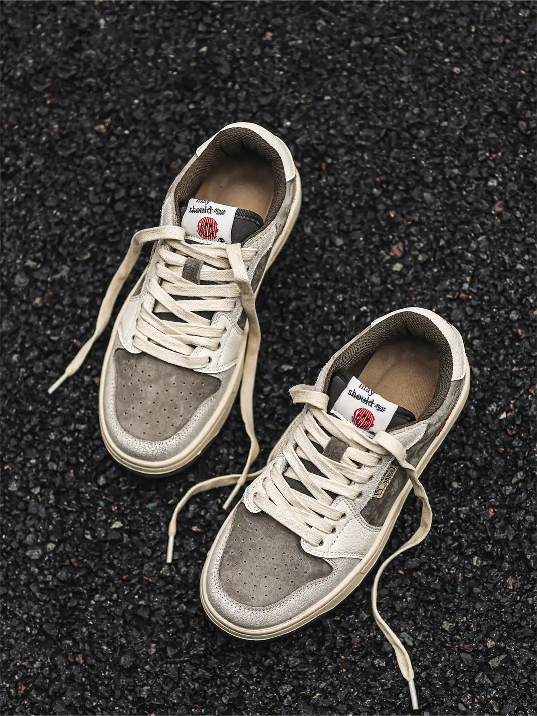 Worn Suede Panel Low Top Sneakers detail image 1
