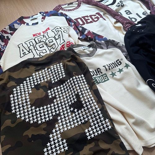 Camo Slogan Graphic Long Sleeve Sweatshirt detail image 9