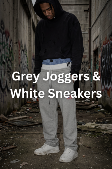 Grey Joggers & White Sneakers - Santo