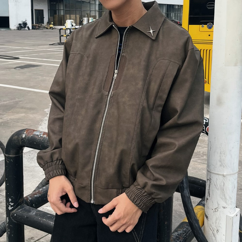 Suede Elegance | Stylish Zip Jacket