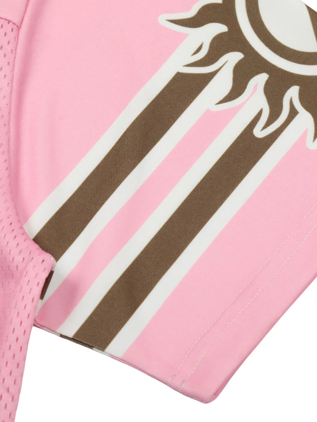 77 Flame Print Mesh Pink Jersey