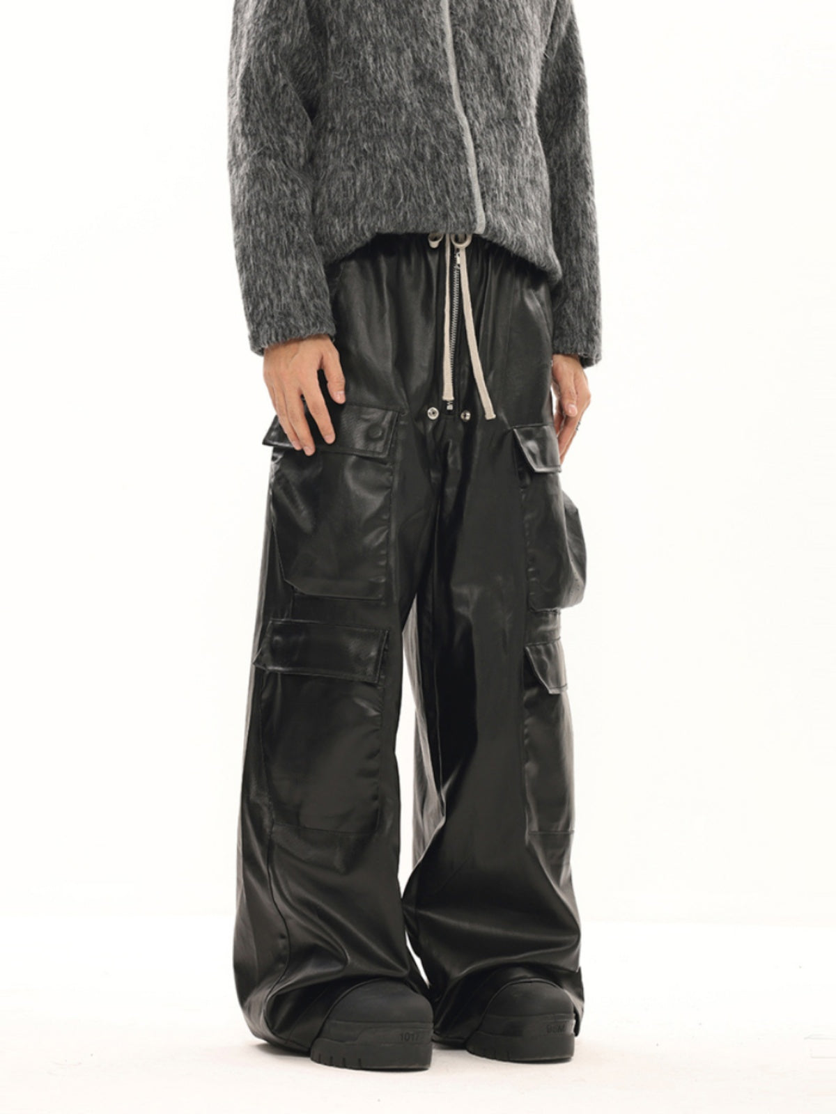 Trendy | Faux Leather Cargo Pants