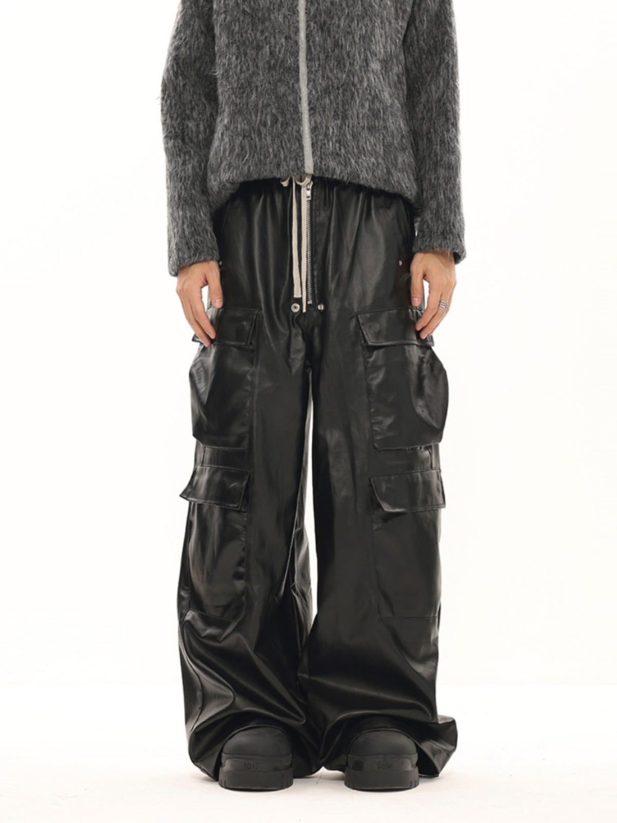Trendy | Faux Leather Cargo Pants