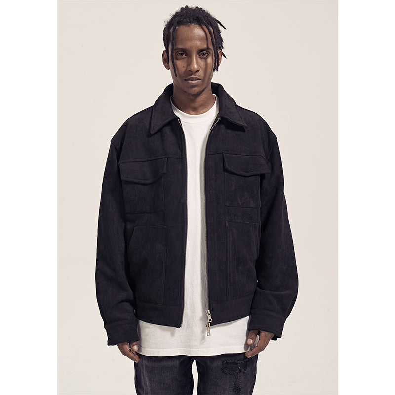 Urban Suede | Übergroße Jacke mit Reißverschluss