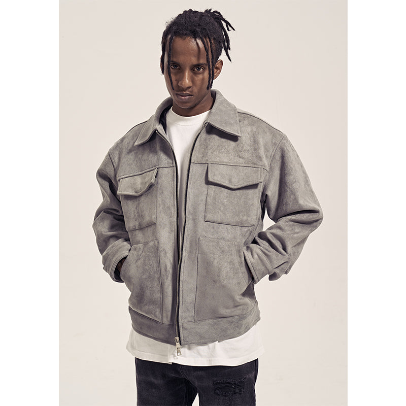 Urban Suede | Übergroße Jacke mit Reißverschluss