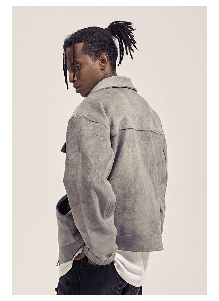 Urban Suede | Übergroße Jacke mit Reißverschluss