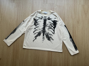 X-Ray Skeleton | Waffle Long Sleeve T-Shirt - Santo