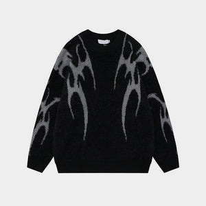Gothic Inferno | Y2K Inspired Fire Pattern Jumper - Santo