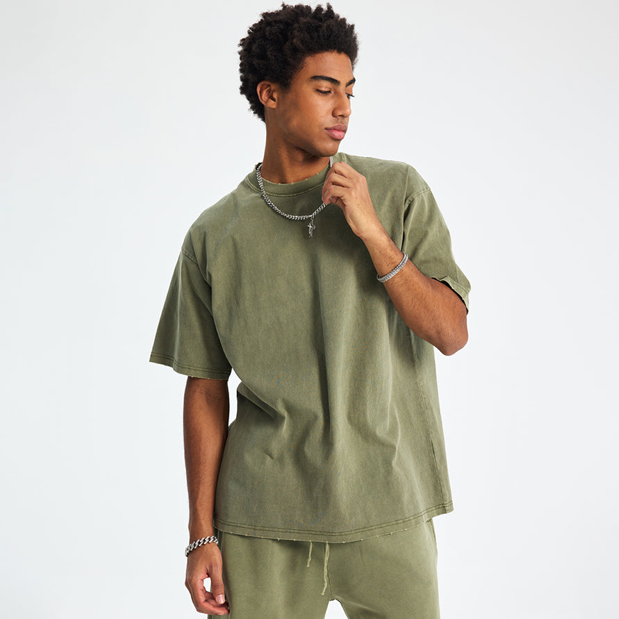 Washed Edge Distressed | Basic T-Shirt - Santo