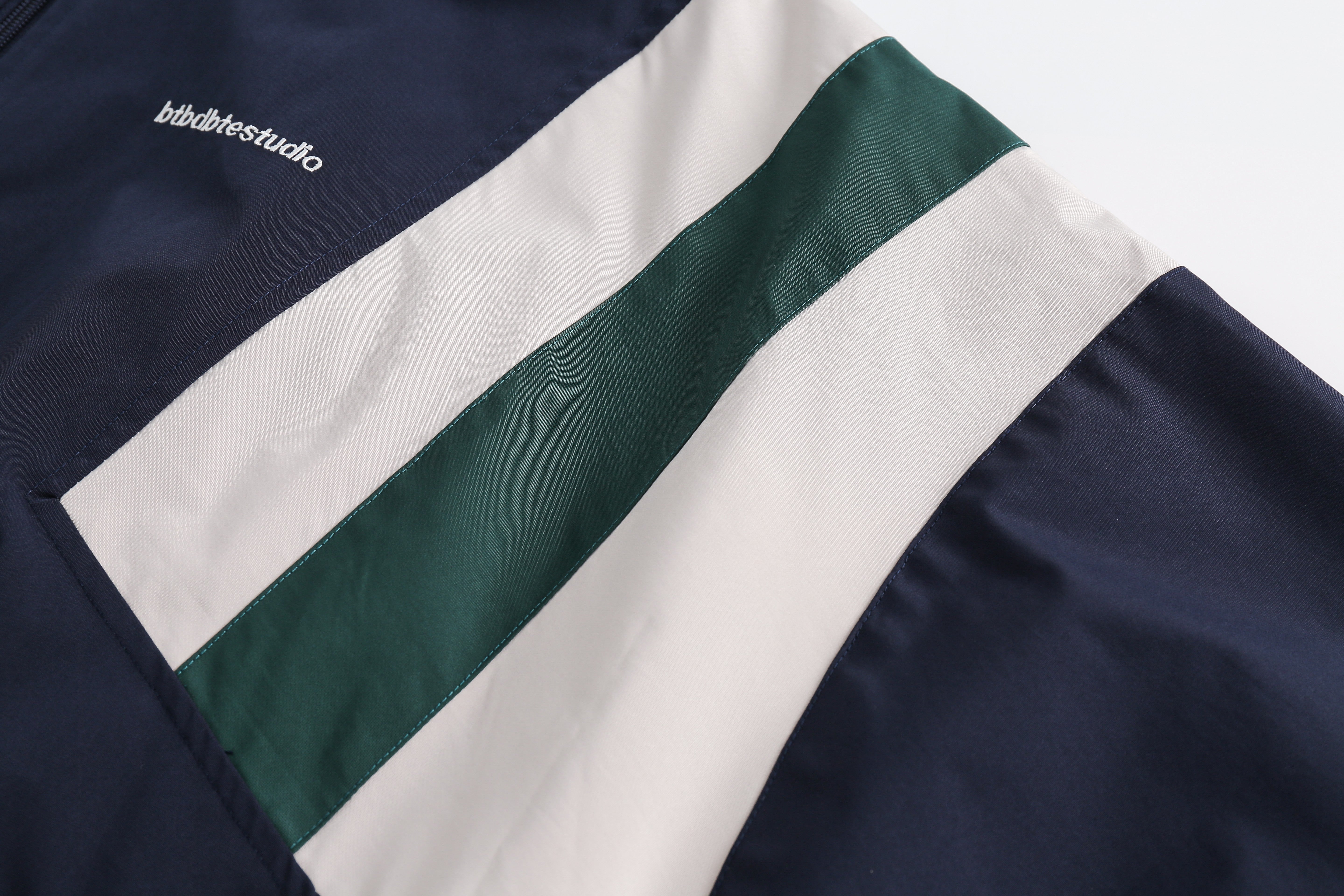 Stripe Flex | Striped Windbreaker Track Jacket - Santo
