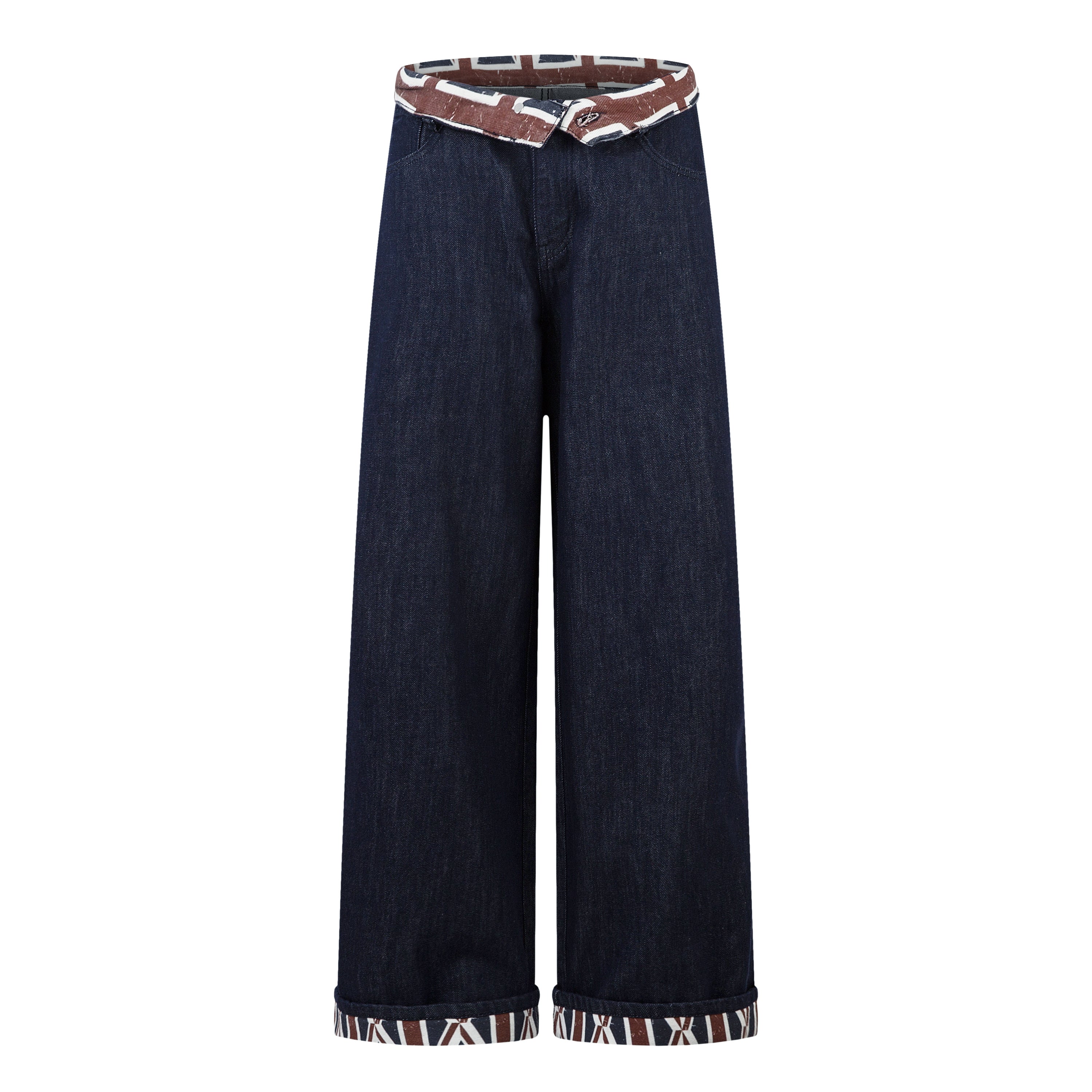 Retro Spliced Streetwear Denim | Y2K Wide Leg Baggy Jeans - Santo