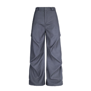 Pleated Casual Trousers | Adjustable Belt Streetwear Pants - Santo