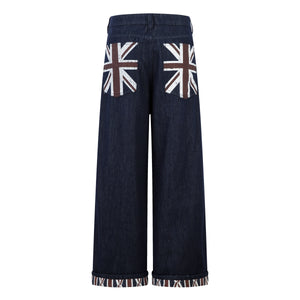 Retro Spliced Streetwear Denim | Y2K Wide Leg Baggy Jeans - Santo