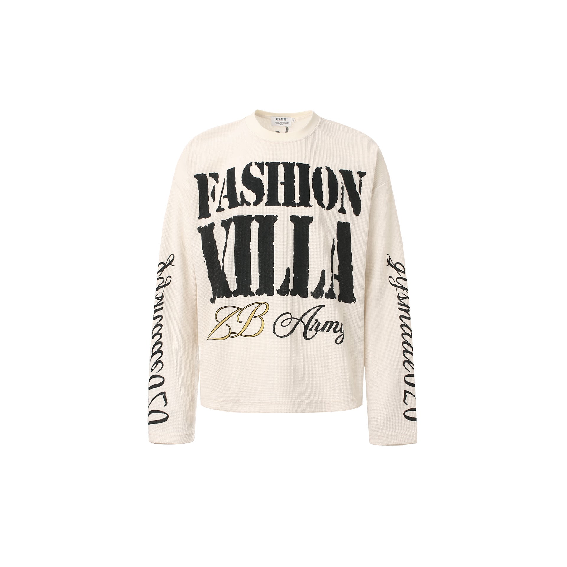 Graphic Letter Sweatshirt | Crew Neck Long Sleeve Pullover - Santo