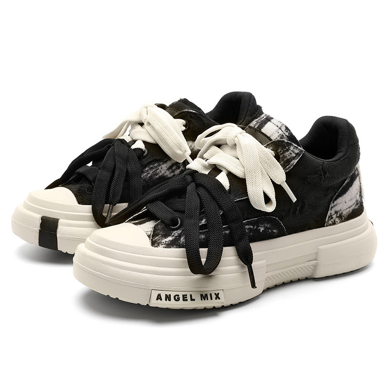 Duo Lace | Platform Canvas Sneakers - Santo