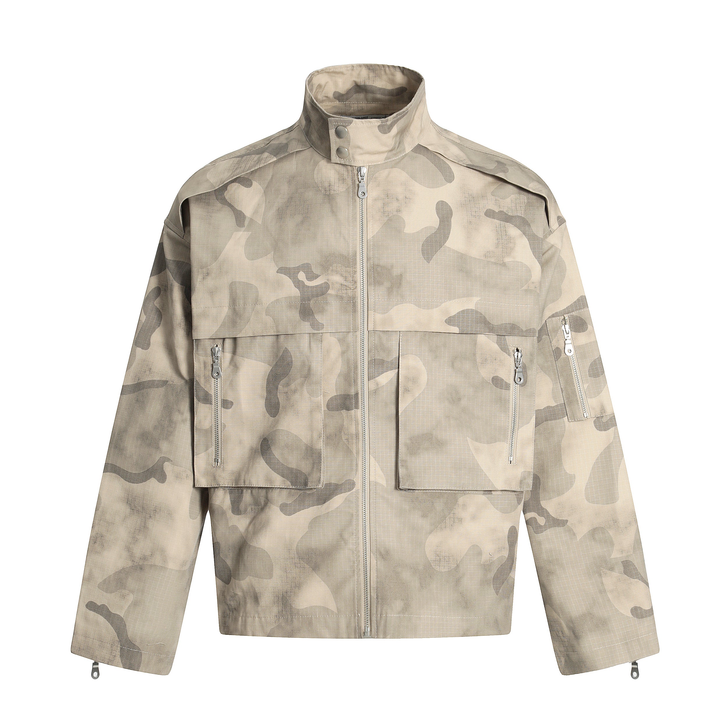 Retro Spliced Streetwear Outerwear | Camouflage Cargo Jacket - Santo