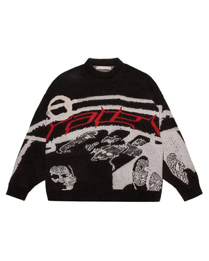 Cyber Rebellion | Graphic Knit Sweater - Santo