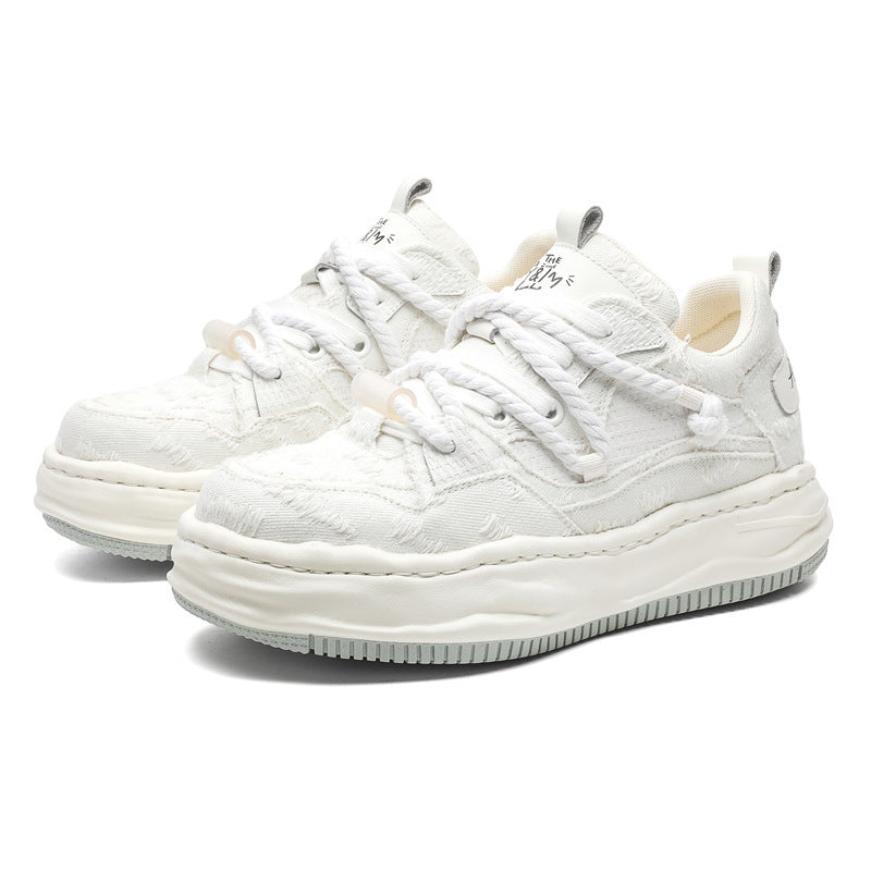 Edge | Distressed Platform Sneakers - Santo