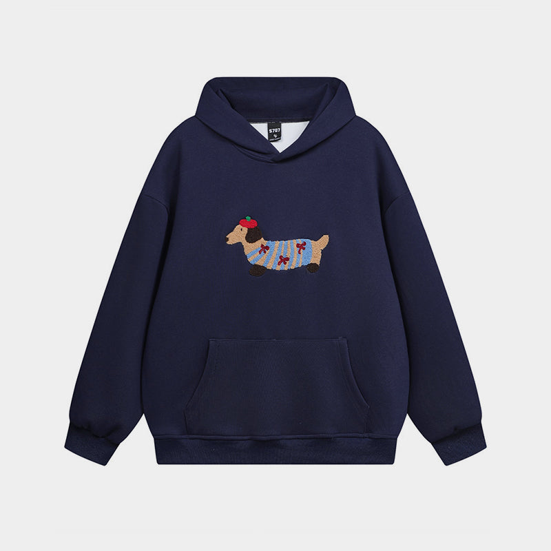 Paws & Threads | Oversized Embroidery Hoodie - Santo