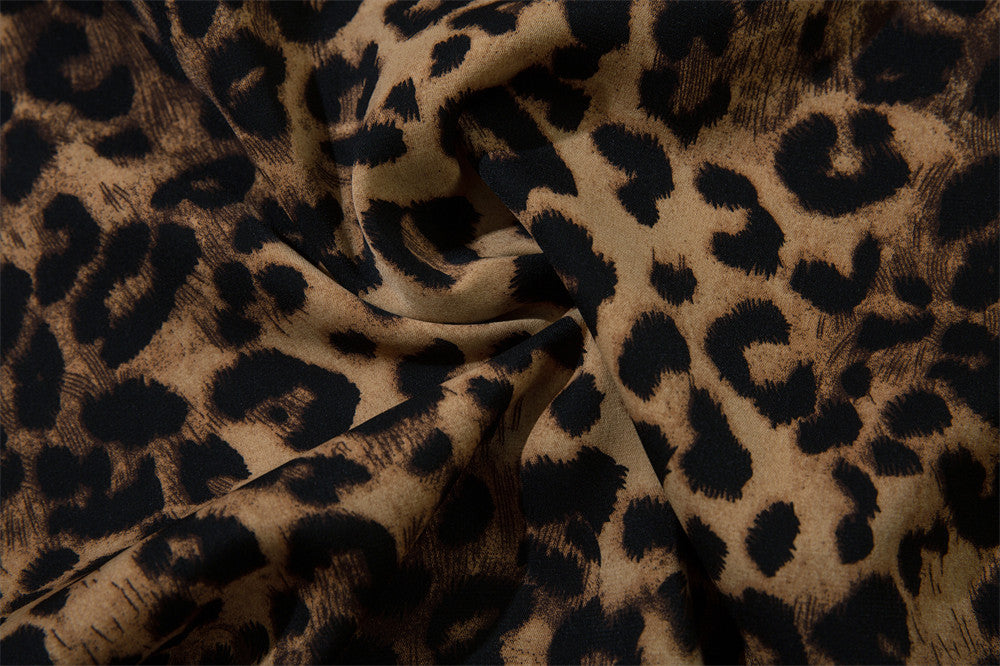 "Leopard Print Short Sleeve" T Shirt - Santo