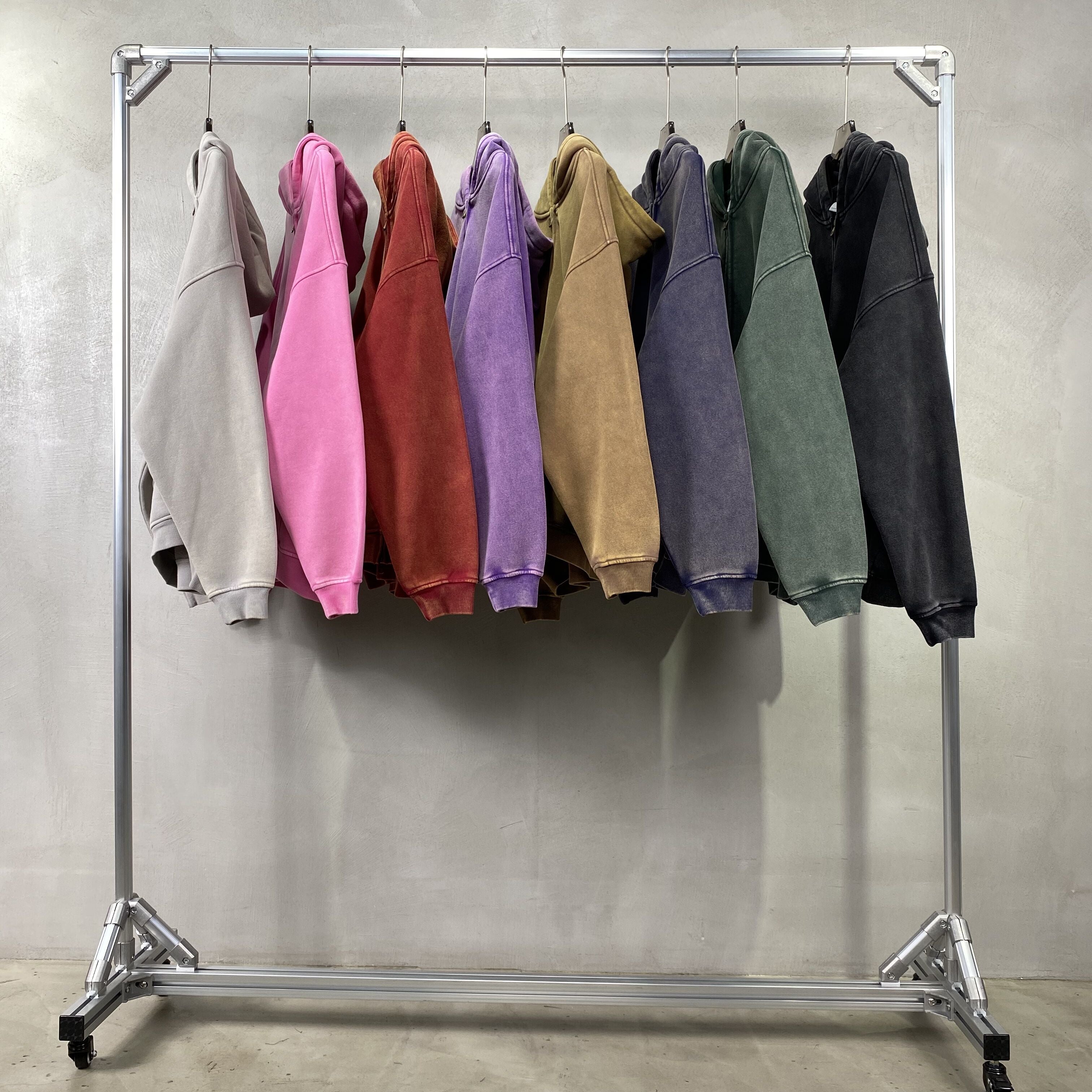 Retro Essence | Washed Oversized Zip-Up Hoodie - Santo