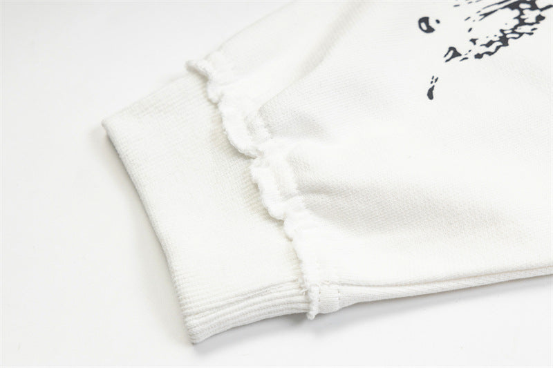 Dragon Bone Print Pullover | Retro Rivet Streetwear Hoodie
