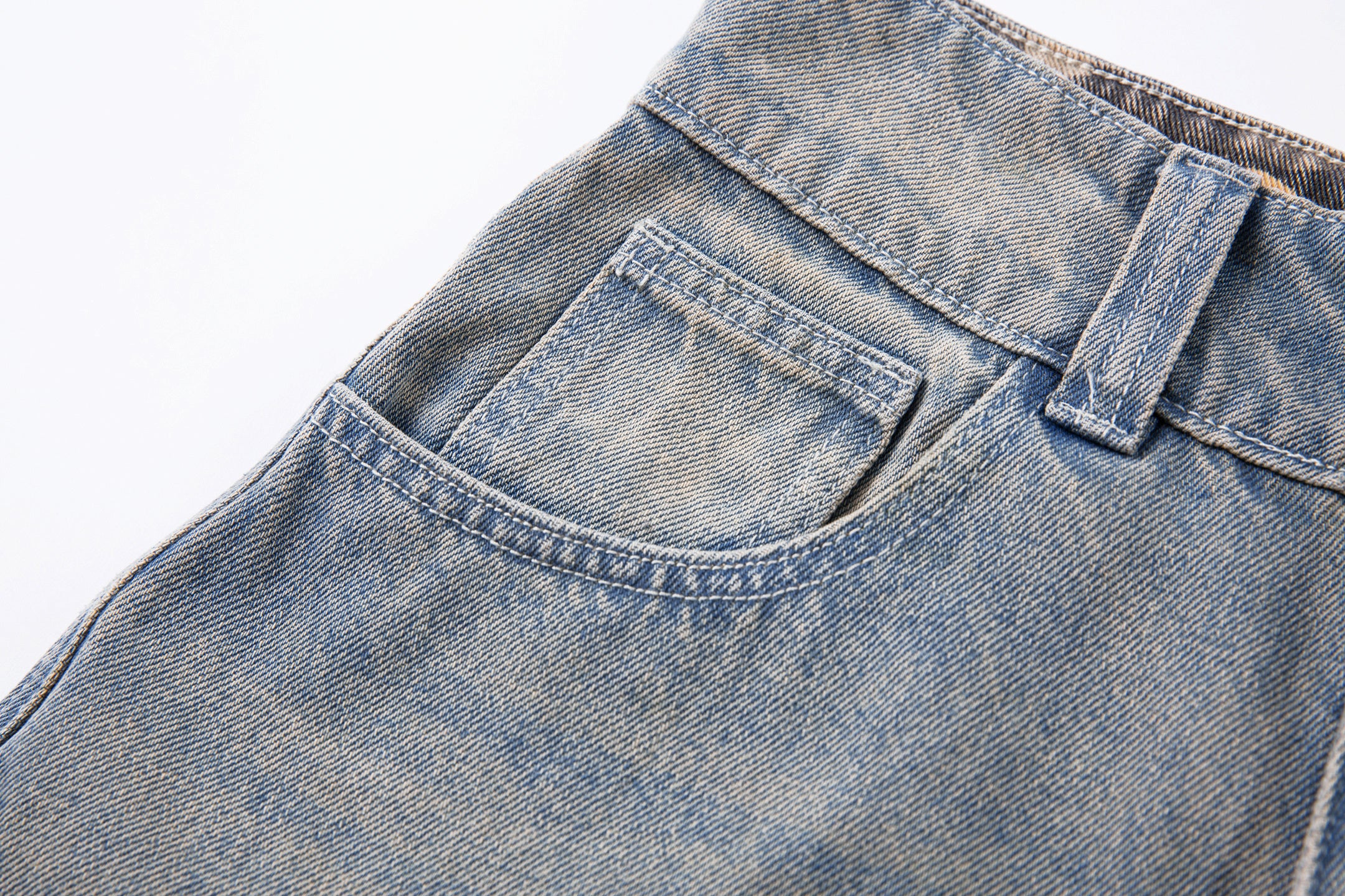 Camo Star Cuffed Denim | Baggy Streetwear Jeans - Santo