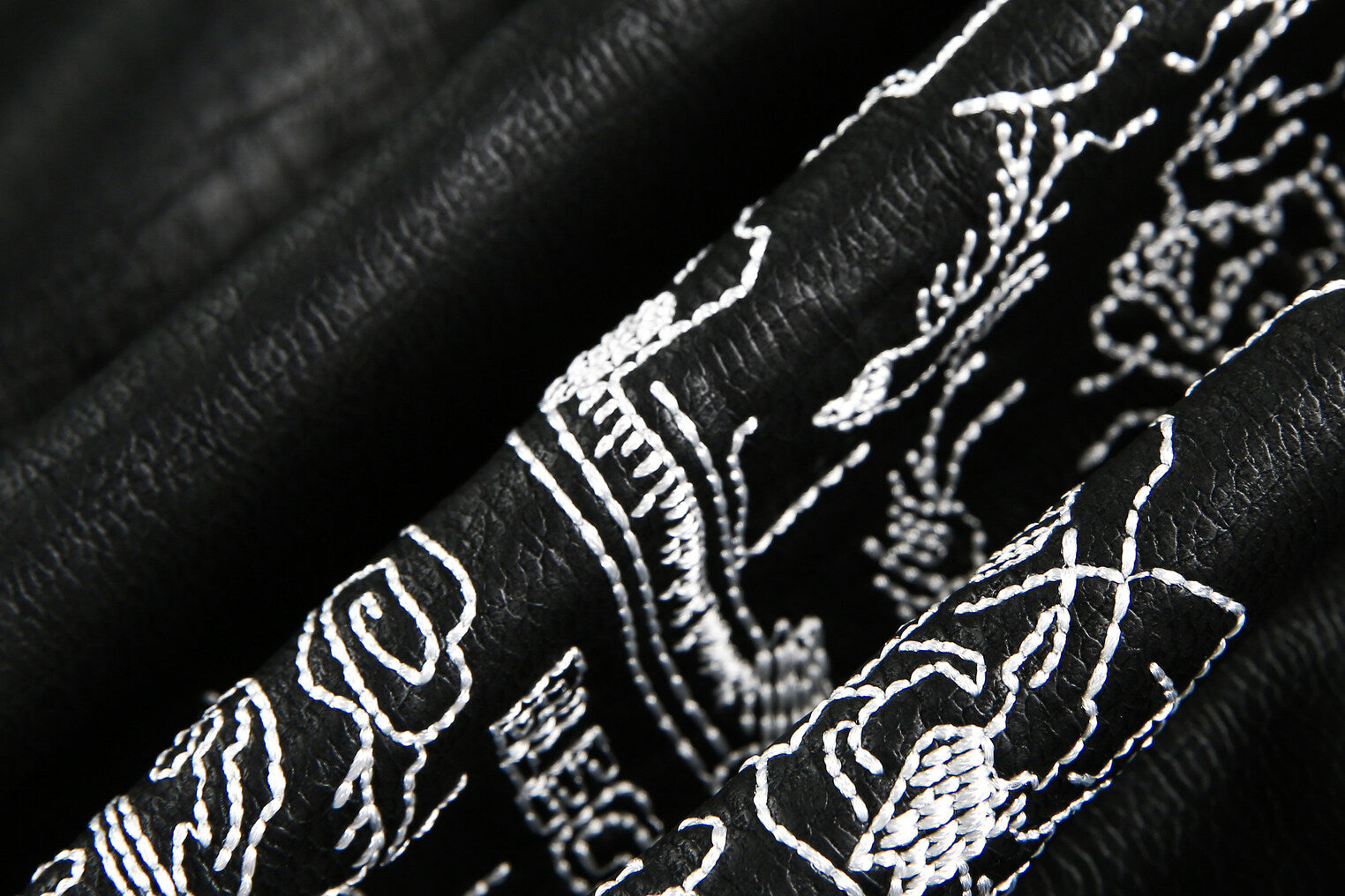 Retro Motorcycle Streetwear Coat | Embroidered Leather Jacket - Santo