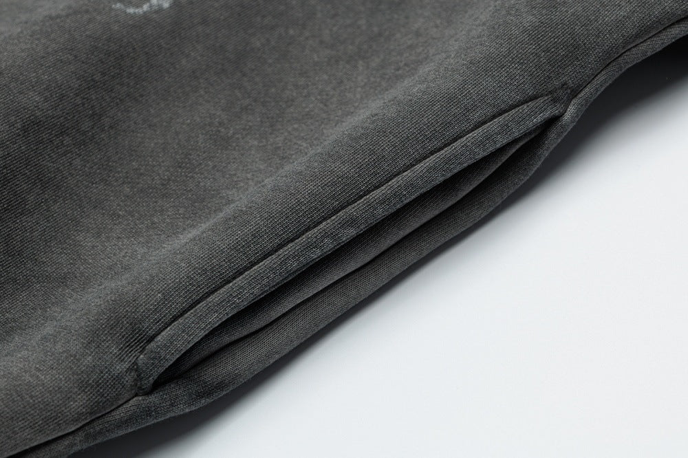 Distressed Retro Pullover | Hollow Embroidered Christmas Hoodie
